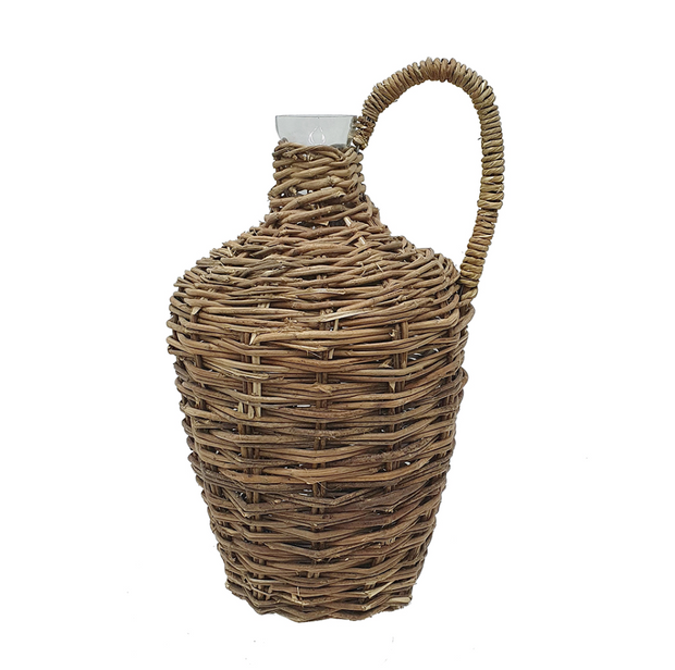 Rattan Wrapped Glass Bottle