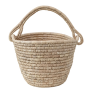 Hand-Woven Basket with Handle