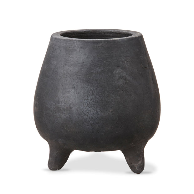 Small Black Footed Terracotta Planter