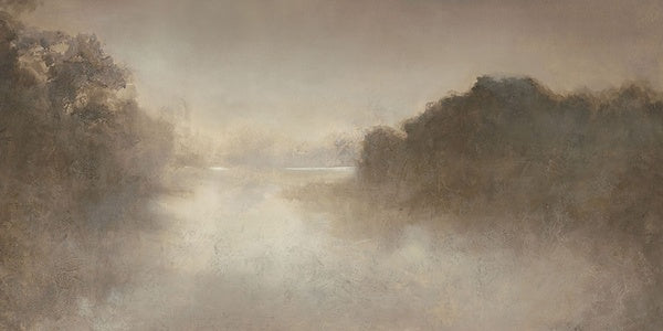 Misty Lake II Grey Framed Art