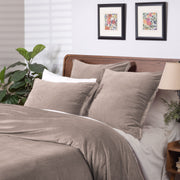 Tahoma Mushroom Cotton Velvet Sham, Dutch Euro