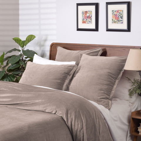 Tahoma Mushroom Cotton Velvet Duvet, King