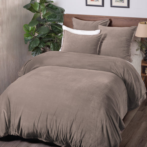 Tahoma Mushroom Cotton Velvet Duvet, King