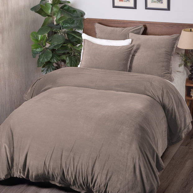 Tahoma Mushroom Cotton Velvet Duvet, King