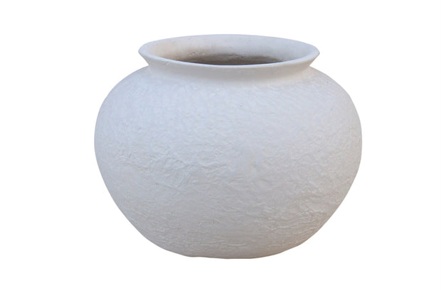 Natural White Paper Mache Pot