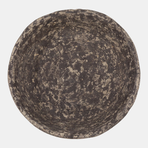 Paper Mache Knobby Footed Bowl, Rusitc Brown