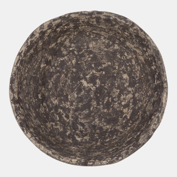 Paper Mache Knobby Footed Bowl, Rusitc Brown