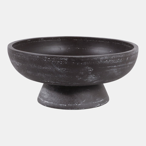 Terracotta Bowl On Pedestal, Brown
