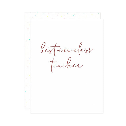 Best In Class Teacher Card