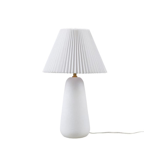 Veluna Textured Ceramic Table Lamp with Fluted Fabric Shade