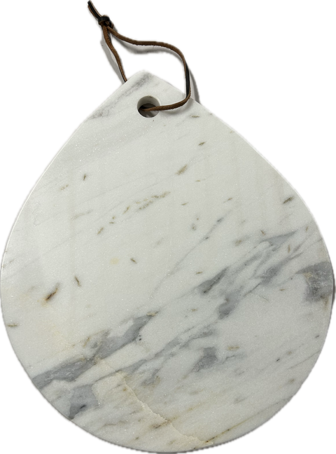 Marble Cheese/Cutting Board w/ Handle, White Melange