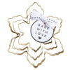 Decorative gold cookie cutter with 'Bake with Love' tag on a white background