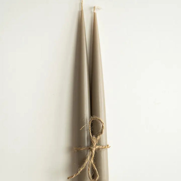 Narrow Taper Candle, Set of 2, Americano, 9.85"