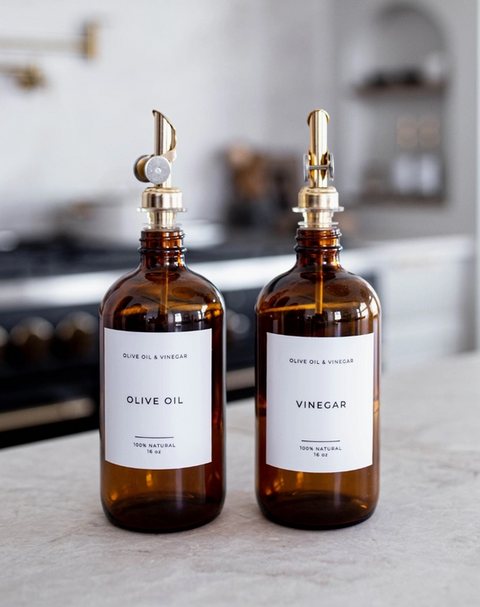 Amber Glass Cruet, Olive Oil