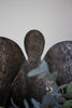 Rustic Metal Angel Candle Holders, Set of 2