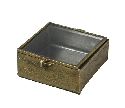 Aria Embossed Brass Box