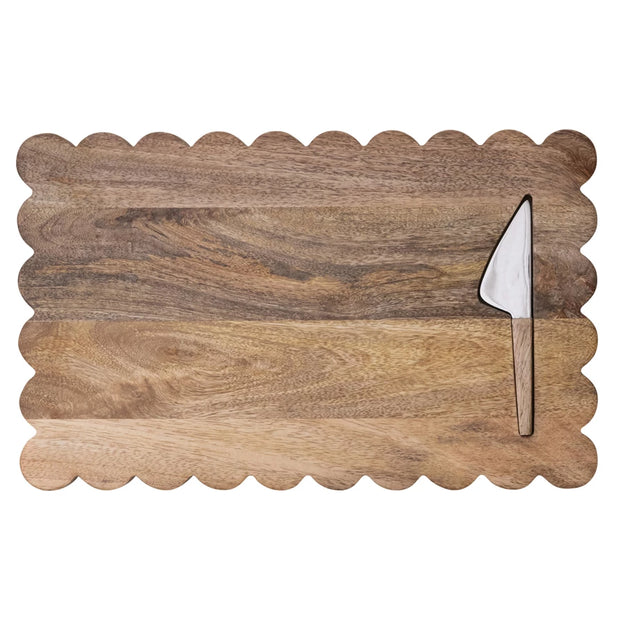 Mango Wood Serving Board w/Knife