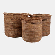 Scallop Edge Round Baskets, Natural, Large