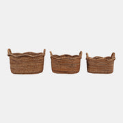 Scallop Edge Oval Baskets, Natural, Large