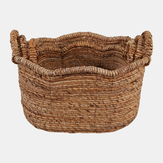 Scallop Edge Oval Baskets, Natural, Large