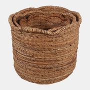 Scallop Edge Round Baskets, Natural, Large