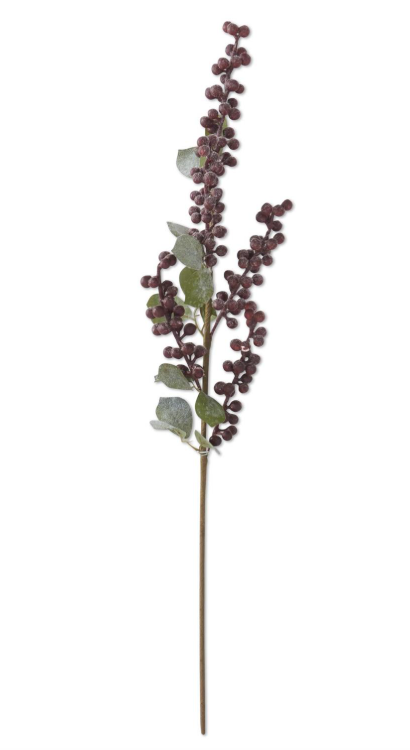Frosted Burgundy Berry Stem, 25.5"