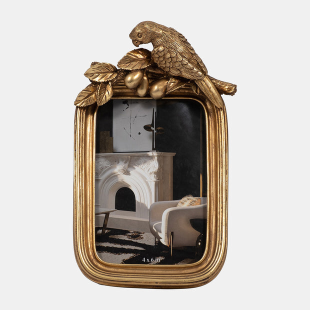 Bird Photo Frame, Gold, 4x6