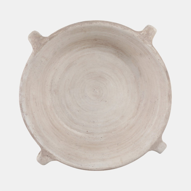 Bowl With Handles, Antique White, 18"