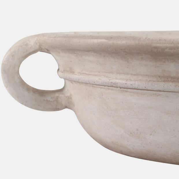 Bowl With Handles, Antique White, 18"