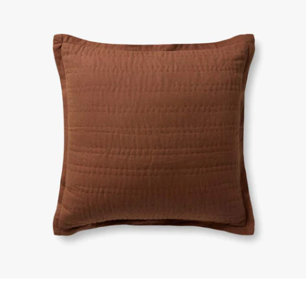 Textured Stripe Pillow in Brown, 22x22