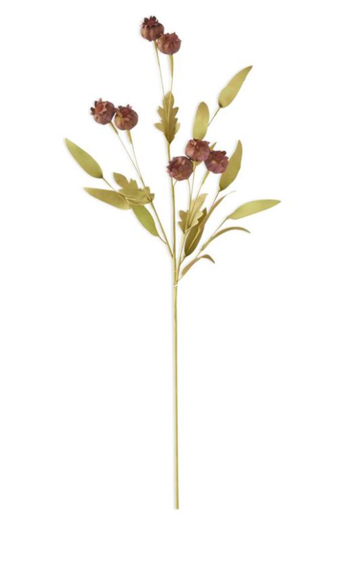 Brown Burgundy Pod Spray w/Eva Leaves, 30"