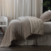 Mesa Mushroom Linen & Velvet Quilt, King