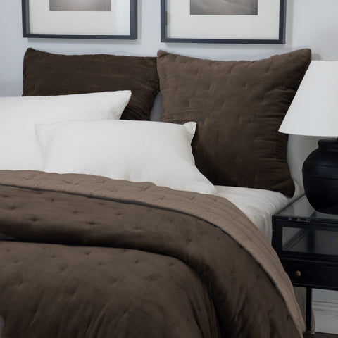 Mesa Tobacco Cotton Velvet Sham, Dutch Euro