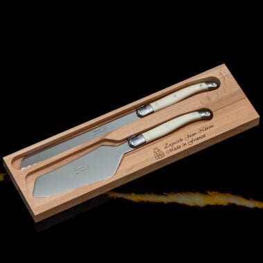 Laguiole Cake Serving Set in Wooden Gift Box, Ivory