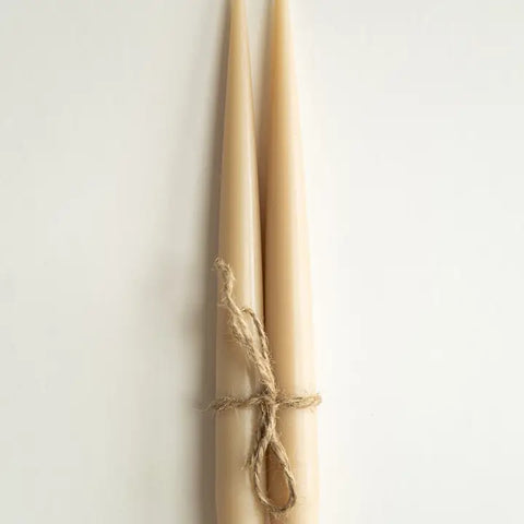 Narrow Taper Candle, Set of 2, Cappuccino, 9.85"