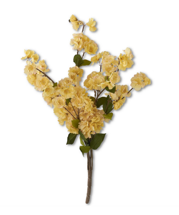 Yellow Peach Blossom Bush, 25"