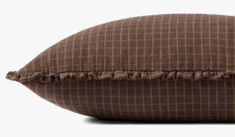 Dinah Chocolate Latte Lumbar Pillow, 16x26