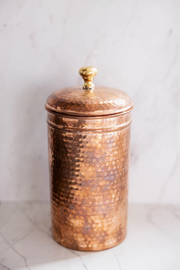 Copper Hammered Canister