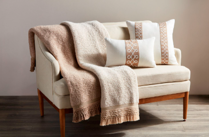 Tassel Throw Blanket, Cream