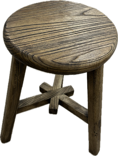 Reclaimed Wood Round Stool, 2 Colors