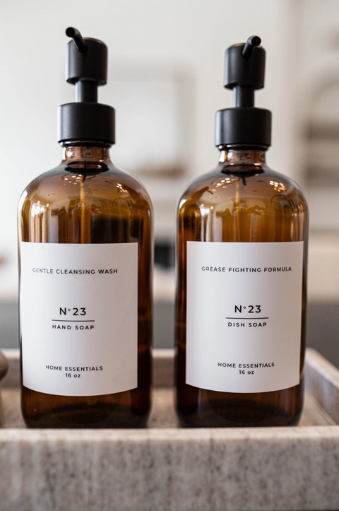 Amber Glass Bottle, Dish Soap