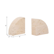 Half Dome Travertine Bookends, Set of 2
