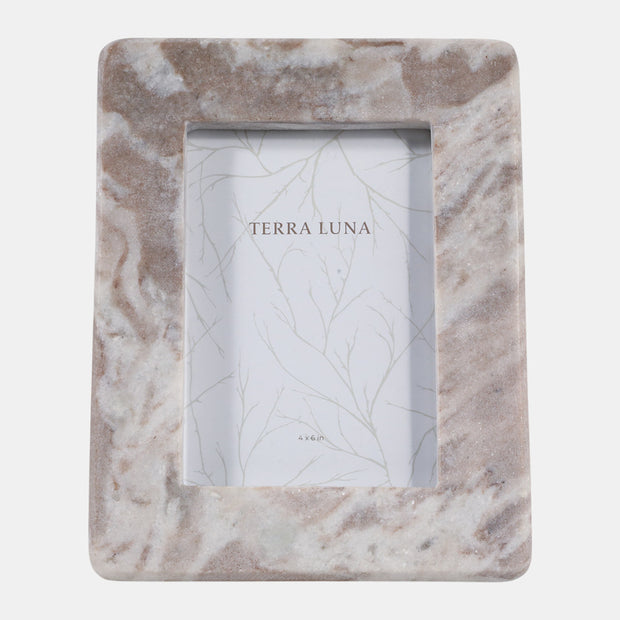 Curved Edge Marble Frame, Tan, 4x6