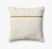 Ivory Gold Stripe Pillow, 22x22