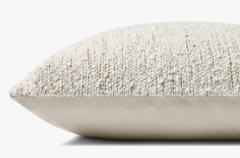 Ivory Gold Stripe Pillow, 22x22