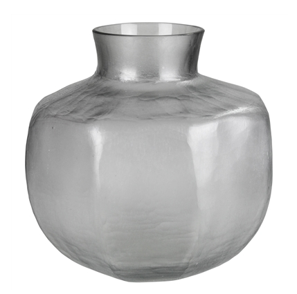 Seline Grey Glass Vase, Wide