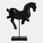 Horse on Stand, Antiqued Black