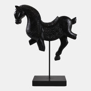Horse on Stand, Antiqued Black