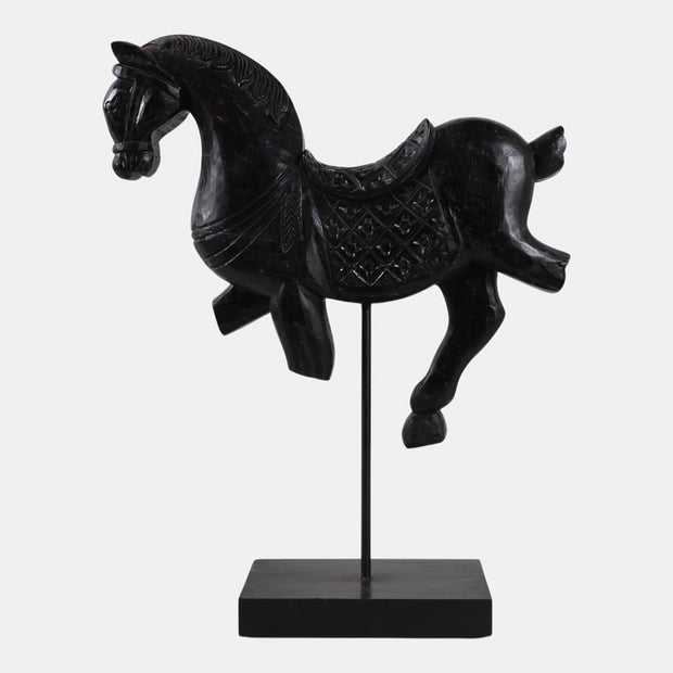Horse on Stand, Antiqued Black