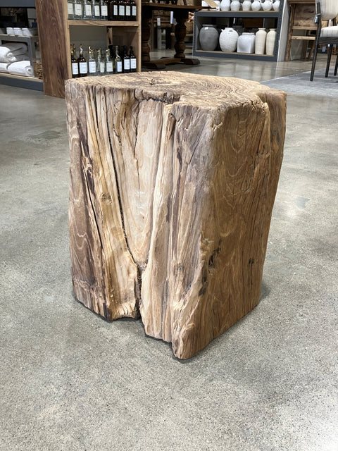 Reclaimed Elm Stump Stool